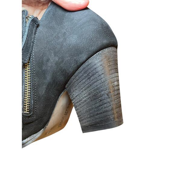 NWT Paul Green Women 6 Malibu Sliced Zip Bootie Black Leather Suede Heels - Picture 14 of 15